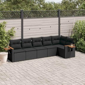 vidaXL Patio Sofa Set 6-θέσια Black