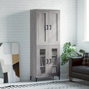 vidaXL Ντουλάπι Γκρι Sonoma 69,5 x 34 x 180 εκ. Επεξεργασμένο Ξύλο