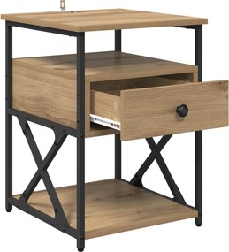 vidaXL Κομοδίνο Artisan Oak 40 x 42 x 55 εκ Επεξεργασμένο Ξύλο