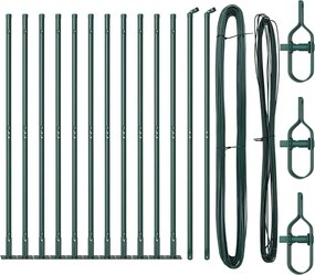 vidaXL Στύλος Περιφράξεων 13 pcs Πράσινο Ατσάλι
