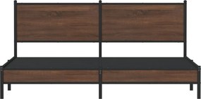 vidaXL Σκελετός Κρεβ. Χωρίς Στρώμα Καφέ Δρυς 183x213 εκ. Μεταλλικό