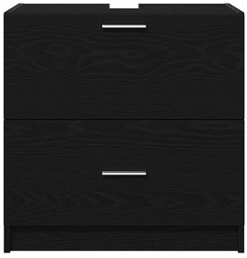 vidaXL Ντουλάπι Νεροχύτη Μαύρη Οξυά 59 x 37 x 59 cm Επεξεργασμένο ξύλο