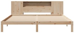 vidaXL Κρεβάτι Βιβλιοθήκη Χωρίς Στρώμα 180x200 εκ Μασίφ Ξύλο Πεύκου
