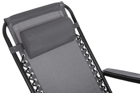Καρέκλα - Πολυθρόνα COMPANION RELAX C5095.11 Μαύρο Μέταλλο με Γκρί Textiline 67x145x110Υεκ. 2αδα 67x145x110 εκ.