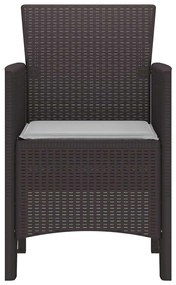 vidaXL Καρέκλα Κήπου 2 pcs Καφέ 53 x 49 x 85 εκ. PP