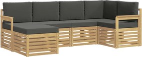 vidaXL Σειρά Καναπέ Εξωτερικού 6 pcs Άσπρο και Ανθρακί Πολυεστέρας