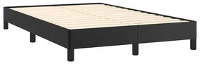 vidaXL Κρεβάτι Boxspring με Στρώμα&amp;LED Μαύρο 120x190εκ.Συνθετικό Δέρμα
