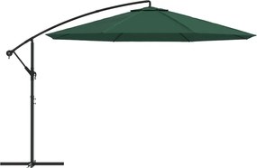 vidaXL Ομπρέλα Κήπου Κρεμαστή Πράσινη 3,5 μ.
