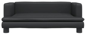 vidaXL Καναπές Παιδικός Μαύρος 80 x 45 x 30 εκ. από Συνθετικό Δέρμα