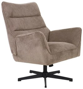 Πολυθρόνα Περιστρεφόμενη Gemma Fylliana με Μαύρη Μεταλλική Βάση και Μπέζ Ύφασμα 78x78x101 εκ. 78x78x101 εκ.