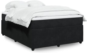 vidaXL Κρεβάτι Boxspring με Στρώμα Μαύρο 160x200 εκ. Βελούδινο