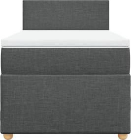 vidaXL Κρεβάτι Boxspring με Στρώμα Σκούρο Γκρι 80x200 εκ. Υφασμάτινο