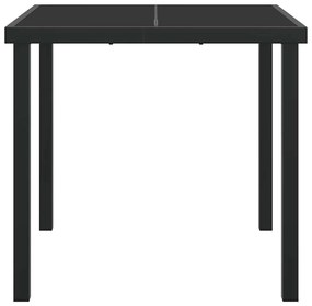 vidaXL Τραπέζι Κήπου Μαύρο 80 x 80 x 73 εκ Μέταλλο