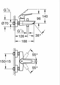 Μονή λαβή βρύση Grohe Μέταλλο Ορείχαλκος