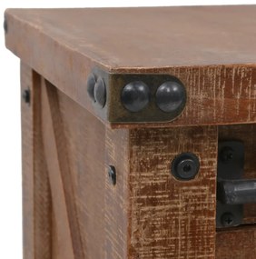 vidaXL Τραπέζι Κονσόλα Καφέ 131 x 35,5 x 75 εκ. από Μασίφ Ξύλο Ελάτης