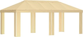 vidaXL Κάλυμμα Γκαζebo 6 x 3 m Κρεμ Πολυεστέρας 190 gsm