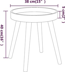 vidaXL Βοηθητικό Τραπέζι Γκρι 38x38x40 εκ. Επεξ. Ξύλο &amp; Μασίφ Πεύκο