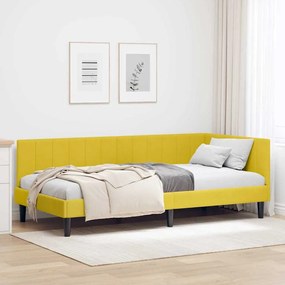 vidaXL Κρεβάτι Γωνίας με κεφαλάρι Κίτρινο 90 x 200 cm Βελούδο