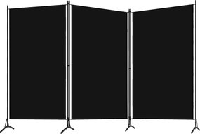 vidaXL Διαχωριστικό Δωματίου με 3 Πάνελ Μαύρο 260 x 180 εκ.