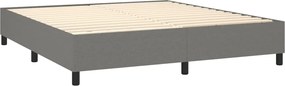 vidaXL Κρεβάτι Boxspring με Στρώμα Σκούρο Γκρι 180x200 εκ Υφασμάτιν