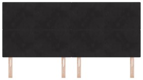 vidaXL LED Κεφαλάρι Μαύρο 100 εκ Βελούδο