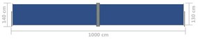 Σκίαστρο Πλαϊνό Συρόμενο Μπλε 140 x 1000 εκ. - Μπλε