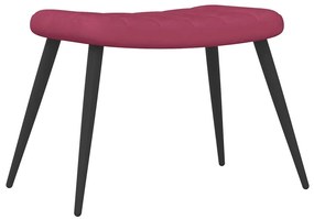 vidaXL Πολυθρόνα Relax Μπορντό Βελούδινη με Σκαμπό