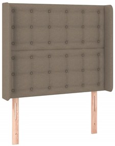 vidaXL Κρεβάτι Boxspring με Στρώμα &amp; LED Taupe 100x200 εκ. Υφασμάτινο