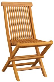 vidaXL Καρέκλες Κήπου 2 τεμ. από Μασίφ Ξύλο Teak με Κρεμ Μαξιλάρια