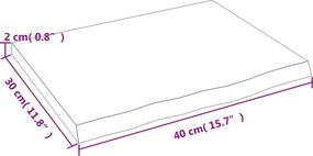 vidaXL Πάγκος Μπάνιου Αν. Καφέ 40x30x2 εκ. Επεξεργ. Μασίφ Ξύλο
