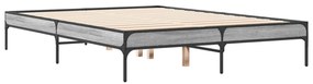 vidaXL Πλαίσιο Κρεβατιού Γκρι Sonoma 120 x 190εκ. Επεξ. Ξύλο &amp; Μέταλλο