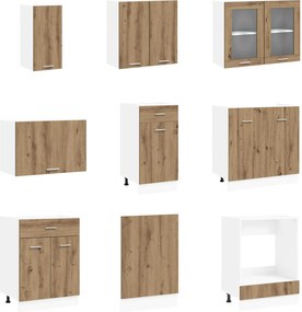 vidaXL Μονάδα κουζίνας Lyon 8 pcs Επεξεργασμένο ξύλο