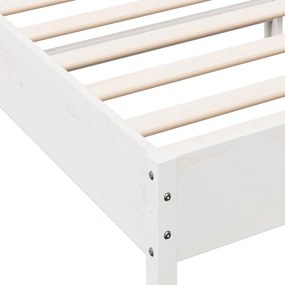 vidaXL Σκελετός Κρεβ. Χωρίς Στρώμα Λευκό 75x190 εκ Μασίφ Πεύκο