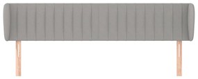 Κεφαλάρι με Πτερύγια Ανοιχτό Γκρι 183x23x78/88 εκ. Υφασμάτινο 3117396