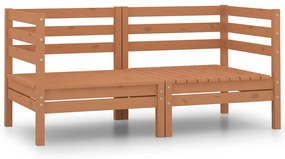 vidaXL Καναπέδες Κήπου Γωνιακοί 2 τεμ. Καφέ Μελί από Μασίφ Ξύλο Πεύκου