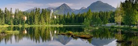 Εικόνα όμορφο πανόραμα βουνών δίπλα στη λίμνη - 135x45
