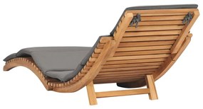 vidaXL Ξαπλώστρες 2 τεμ. από Μασίφ Ξύλο Teak με Μαξιλάρια