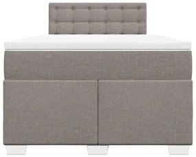 vidaXL Κρεβάτι Boxspring με Στρώμα Taupe 120x190 εκ. Υφασμάτινο