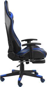 vidaXL Καρέκλα Gaming Περιστρεφόμενη με Υποπόδιο Μπλε PVC