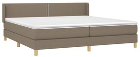 vidaXL Κρεβάτι Boxspring με Στρώμα Taupe 200x200 εκ. Υφασμάτινο