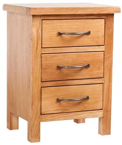 Κομοδίνο με 3 Συρτάρια 40 x 30 x 54 εκ. από Μασίφ Ξύλο Δρυός