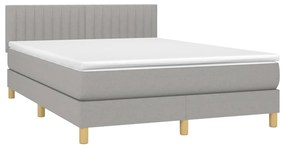 ΚΡΕΒΑΤΙ BOXSPRING ΜΕ ΣΤΡΩΜΑ &amp; LED ΑΝ.ΓΚΡΙ 140X190ΕΚ. ΥΦΑΣΜΑΤΙΝΟ 3133869