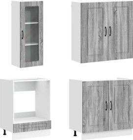 vidaXL Μονάδα κουζίνας KALMAR 8 pcs Γκρι Sonoma Επεξεργασμένο Ξύλο