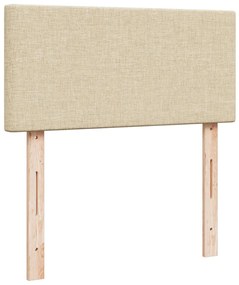 vidaXL Κρεβάτι Boxspring με Στρώμα Κρεμ 80 x 200 εκ. Υφασμάτινο