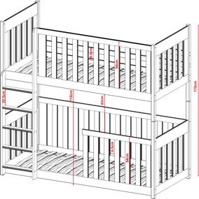 KONRAD 90x190 graphite bunk bed Lano Furniture