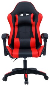 Καρέκλα γραφείου gaming William pakoworld PU μαύρο-κόκκινο (1 τεμάχια)