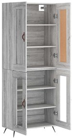 vidaXL Ντουλάπι Γκρι Sonoma 69,5 x 34 x 180 εκ. Επεξεργασμένο Ξύλο