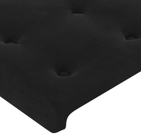 vidaXL Κεφαλάρι Μαύρο Βελούδινο 80x5x118/128 εκ.