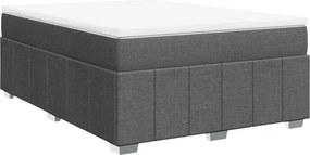 vidaXL Κρεβάτι Boxspring με Στρώμα Σκούρο Γκρι 140x190 εκ. Υφασμάτινο