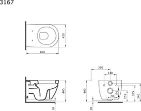 Bianco Ceramica XL 60 Rimless 3167 - Κρεμαστη Λεκανη